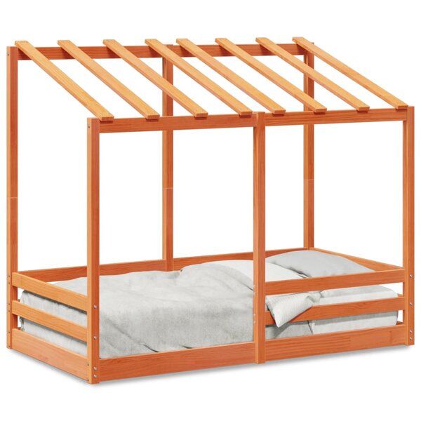 vidaXL Lit pour enfants sans matelas cire marron 80x160 cm pin massif