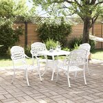 Ensemble de jardin 5 pièces vidaXL en alu blanc