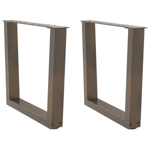 vidaXL Pieds de table basse en forme de V  2 pièces  acier naturel  50 x (42-43 3) cm