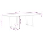 vidaXL Table à manger avec bord naturel 240x100x74cm bois massif chêne
