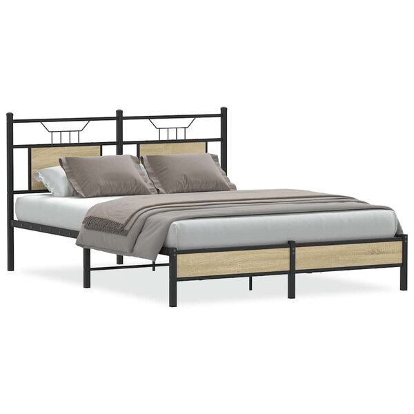vidaXL Cadre de lit sans matelas chêne sonoma 150x200 cm