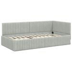 vidaXL Cadre de lit d'angle Gris clair 100 cm x 200 cm tissu