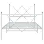 vidaXL Cadre de lit métal avec tête de lit/pied de lit blanc 90x190 cm