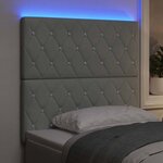 vidaXL Tête de Lit LED Argyle Gris clair 100 cm Velours
