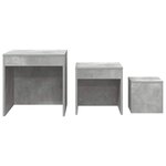 vidaXL Tables gigognes 3 Pièces Gris béton Aggloméré