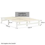Petit lit double 140x200 matelas 2 tiroirs blanc