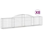 vidaXL Paniers à gabions arqués 8 Pièces 300x30x60/80 cm Fer galvanisé