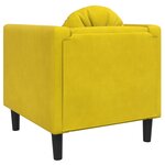 vidaXL Fauteuil avec coussin jaune velours