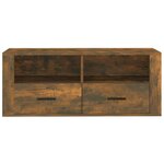 vidaXL Meuble TV Chêne fumé 100x35x40 cm Bois d'ingénierie