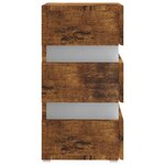 vidaXL Table de chevet à LED chêne fumé 45x35x67 cm bois d'ingénierie