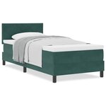vidaXL Lit à ressort avec matelas Vert foncé 90x200 cm Velours