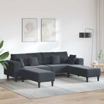 vidaXL Canapé 3 Pièces Gris foncé 250 x 188 x 76 cm Velours