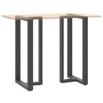 vidaXL Pieds de table de bar en T  2 pièces  anthracite  60 x 35 x (110-111) cm  acier