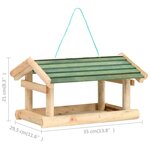 vidaXL Mangeoire à oiseaux Bois de sapin 35x29 5x21 cm
