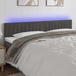 vidaXL Tête de lit à LED Gris foncé 160x5x78/88 cm Velours