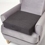 Coussin d'assise déhoussable en suédine  Noir - HOMESCAPES