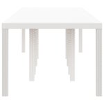 Table de Jardin vidaXL Blanche 300x100x73 cm Poly Rattan