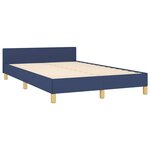 vidaXL Cadre de lit avec tête de lit sans matelas bleu 120x200cm tissu