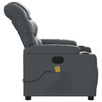 vidaXL Fauteuil de massage inclinable gris similicuir