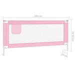 vidaXL Barrière de sécurité de lit d'enfant Rose 200x25 cm Tissu