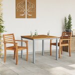 Table de jardin vidaXL 90x90x75 cm en bois d'acacia solide et métal