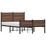 vidaXL Cadre de lit en métal sans matelas chêne marron 120x190 cm