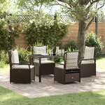 vidaXL Ensemble de Jardin 5 Pièces Marron Rattan Poly