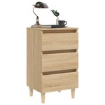 vidaXL Table de chevet avec pieds en bois chêne sonoma 40x35x69 cm