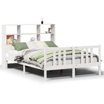 vidaXL Lit bibliothèque sans matelas blanc 140x200 cm bois pin massif