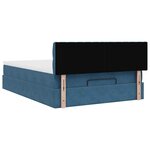 vidaXL Cadre de lit ottoman avec matelas bleu foncé 140x200 cm velours