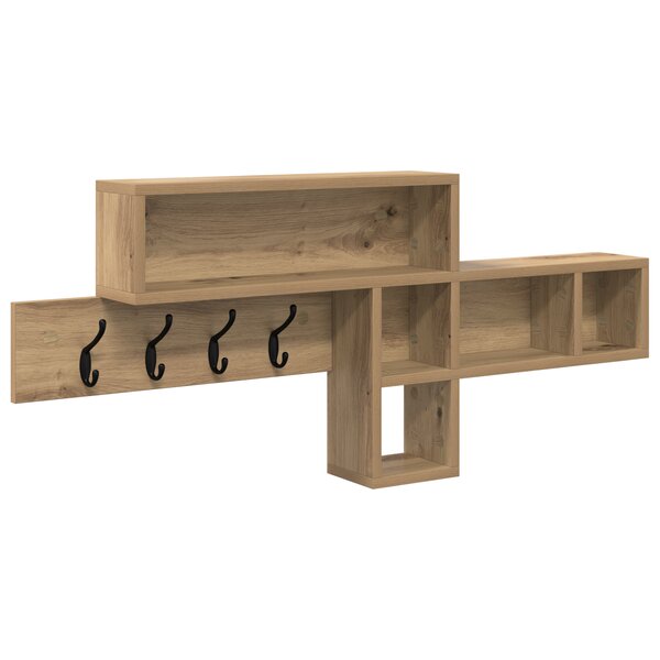 vidaXL Porte-manteau mural chêne artisanal 100 x 12 x 43 5 cm