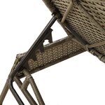 vidaXL Chaise longue avec coussin gris résine tressée