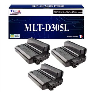 T3AZUR - 3x Toners compatibles avec Samsung MLT-D305L MLTD305L pour Samsung ML3750ND ML-3750ND