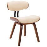 vidaXL Chaises à manger lot de 4 crème bois courbé et similicuir