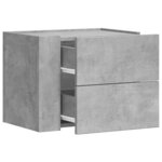 vidaXL Table de chevet murale gris béton 45x30x35 cm