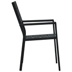 vidaXL Chaises de jardin lot de 4 Noir PEHD Aspect de bois