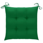 vidaXL Chaises de jardin avec coussins vert lot de 3 Bois teck massif
