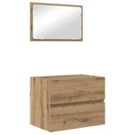 vidaXL Ensemble de mobilier de salle de bain 3 Pièces Chêne artisanal