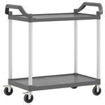 vidaXL Chariot à 2 niveaux gris 99x50x97 cm aluminium