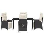 vidaXL Ensemble de 5 Chaises de Jardin en Rattan Noir