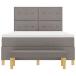 vidaXL Lit à ressorts avec matelas Taupe 160 x 200 cm tissu