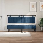 vidaXL Tête de lit suspendue Avec lumière LED Bleu Tissu