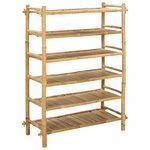 vidaXL Rack à chaussures avec étagère Naturel 6 niveaux Bambou
