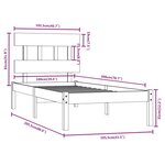 vidaXL Cadre de lit sans matelas marron miel 100x200 cm bois massif