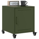 vidaXL Tables de chevet 2 Pièces vert olive 36x39x43 5 cm acier