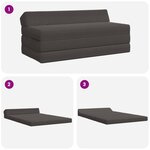 vidaXL Canapé-lit pliable Gris foncé 120 x 60 x 49 cm Tissu