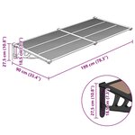 vidaXL Auvent de porte Noir 199x90 cm Polycarbonate