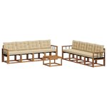 vidaXL Ensemble de canapés d'extérieur 9 pc Naturel et Beige