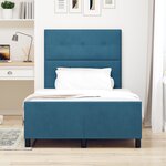 Lit vidaXL Bleu Foncé 120x190 cm Velours