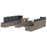 vidaXL Ensemble de canapé de jardin 11 Pièces Gris  Gris foncé